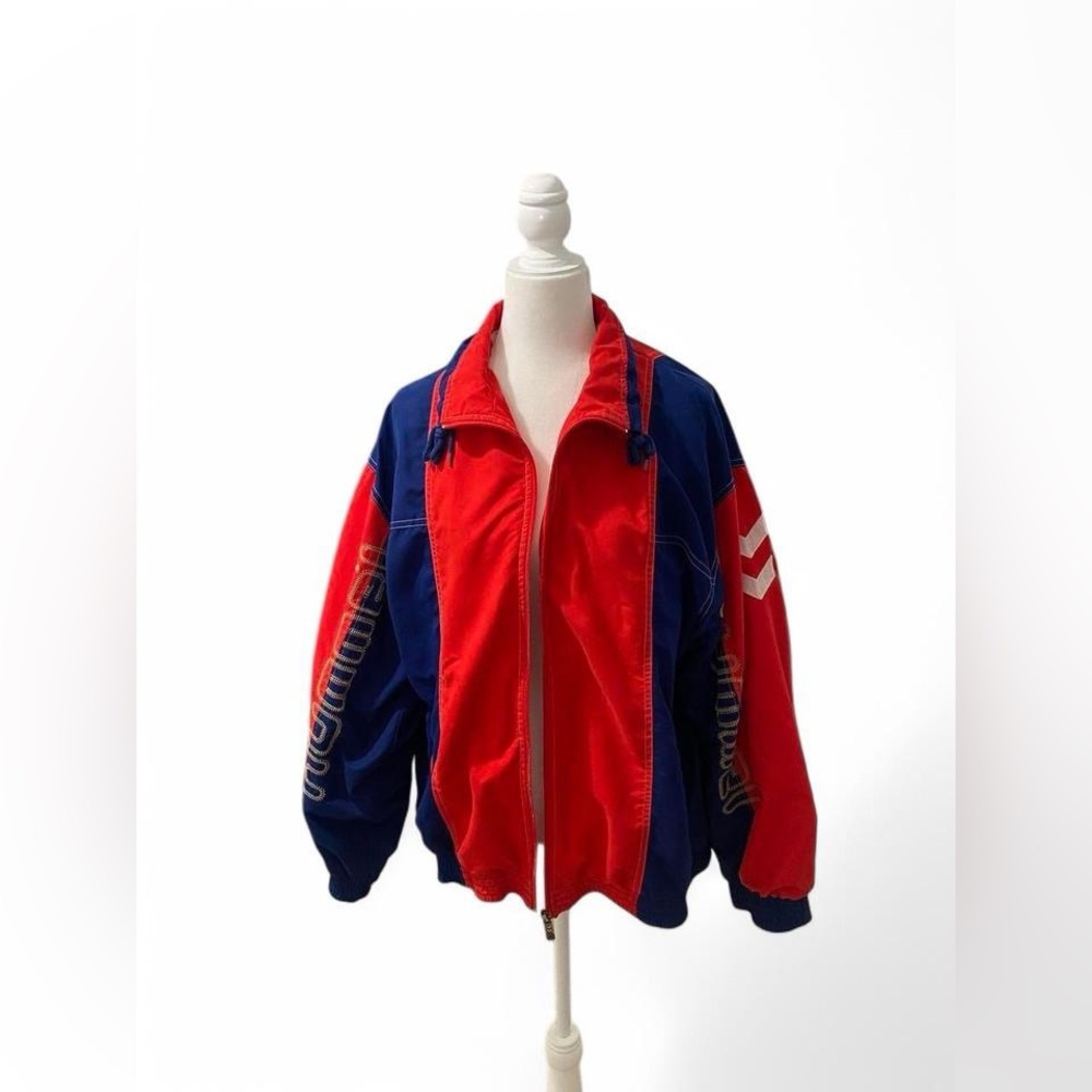 Red and Blue Zip-Up Jacket
